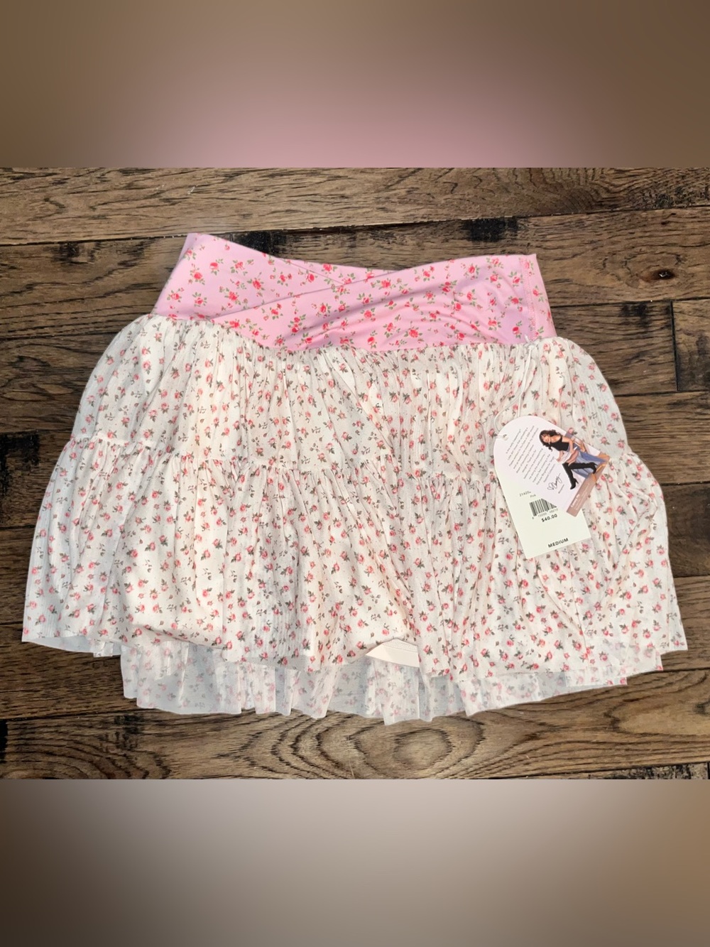 Blogilates floral ballerina skort size medium new